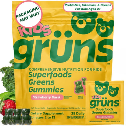 Gruns Adult Greens Gummies  Multivitamin & Prebiotic Fiber, 28 ct