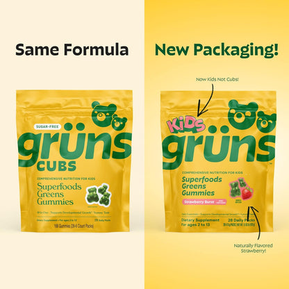 Gruns Kids Multivitamin Kids Greens Gummies, 28 ct
