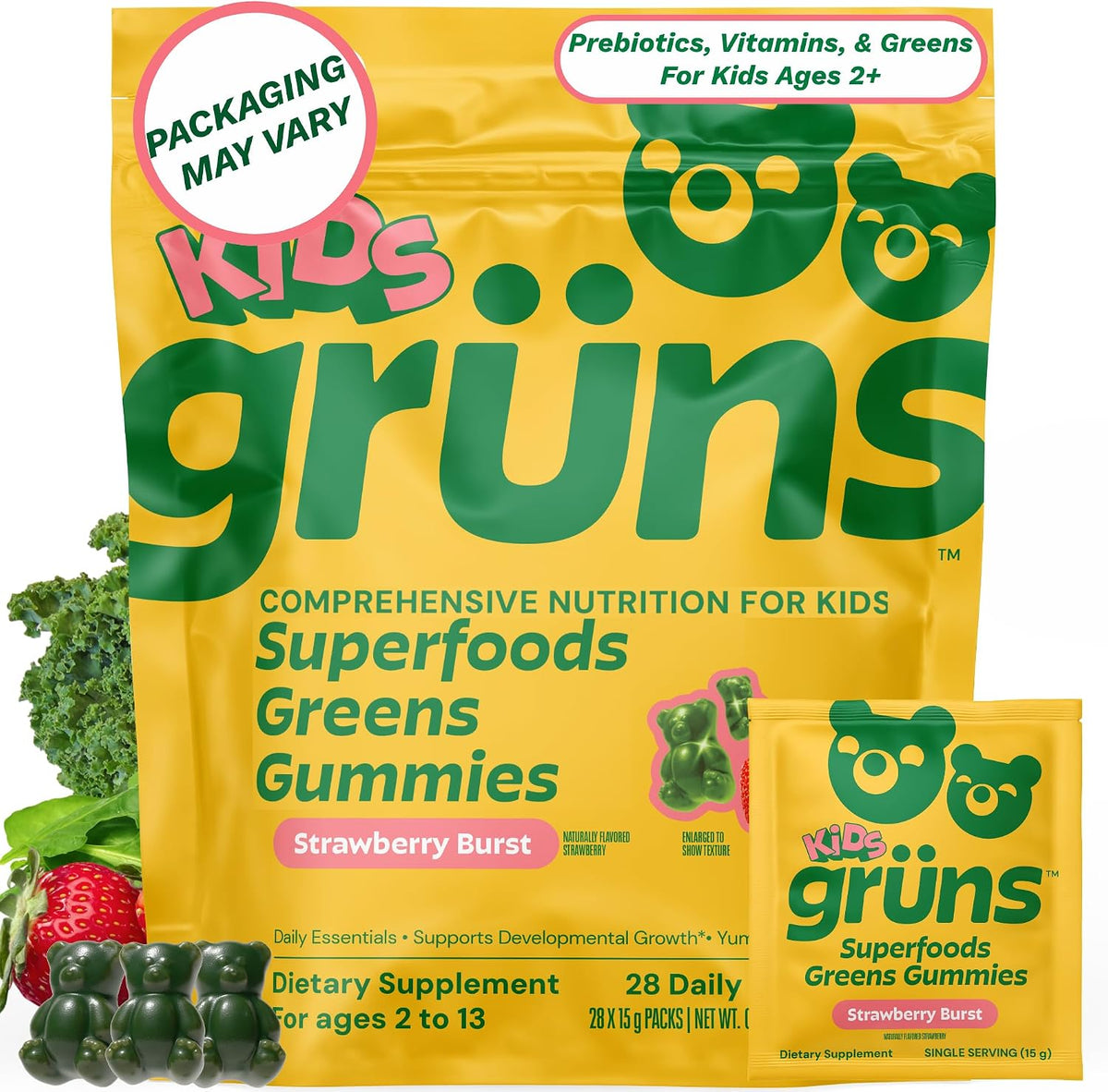Gruns Kids Multivitamin Kids Greens Gummies, 28 ct